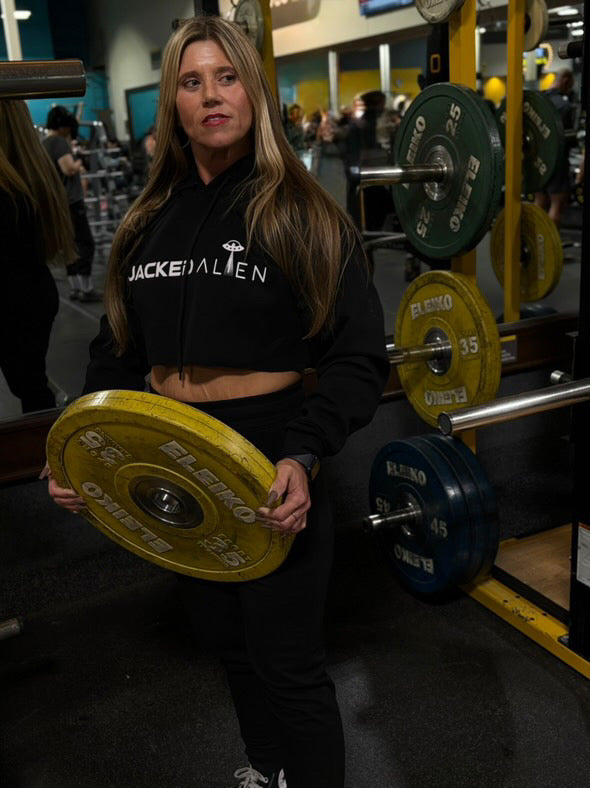 JACKED Club Cropped Hoodie - Black