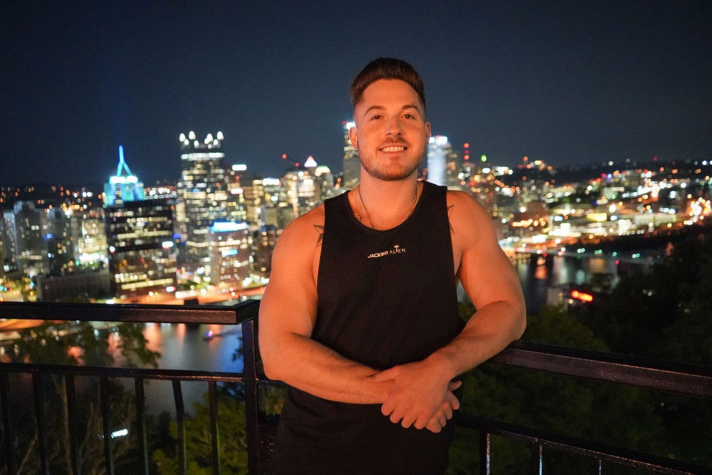 Black Alien Pump Cut Off Tank Top