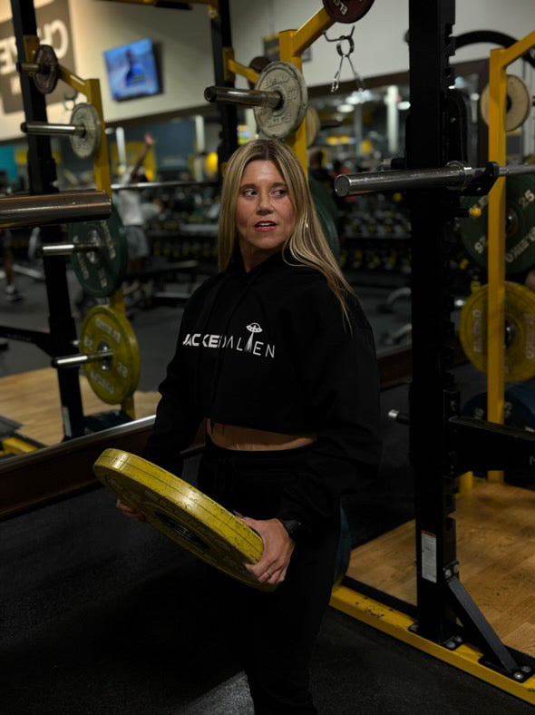 JACKED Club Cropped Hoodie - Black