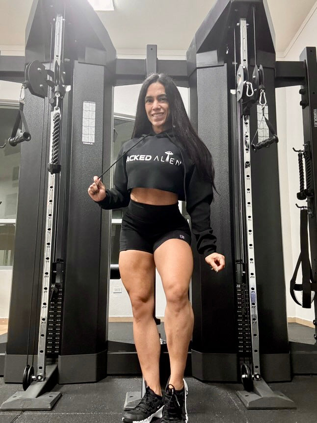 JACKED Club Cropped Hoodie - Black