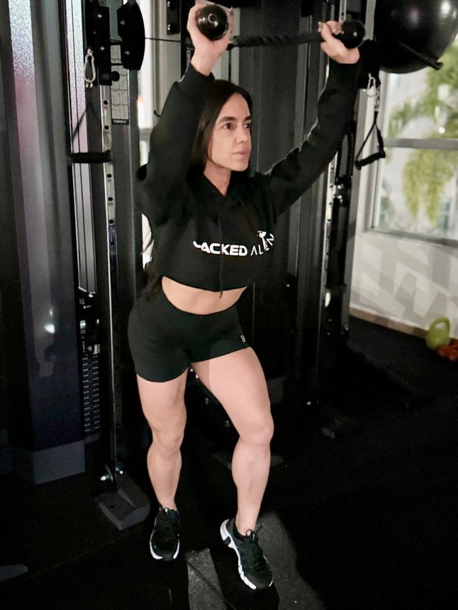 JACKED Club Cropped Hoodie - Black