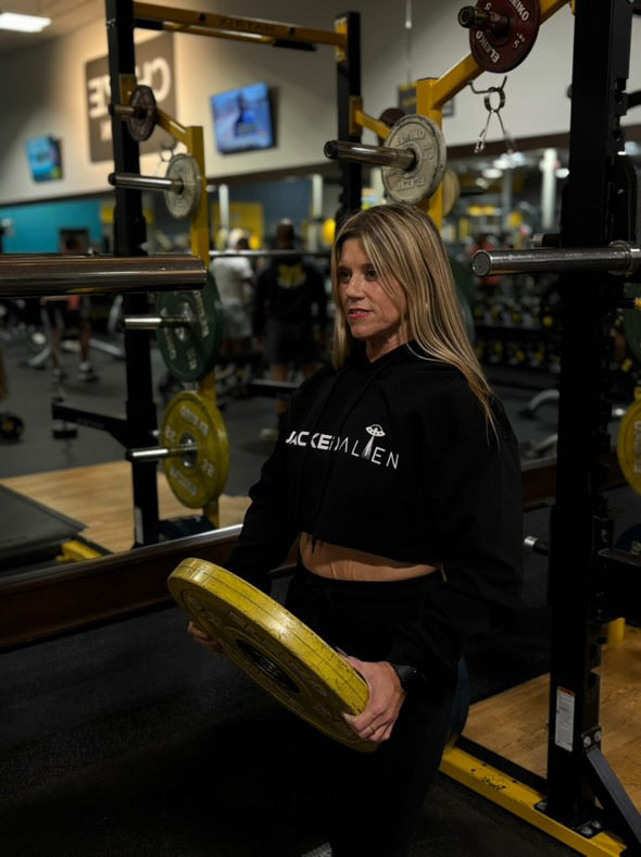 JACKED Club Cropped Hoodie - Black