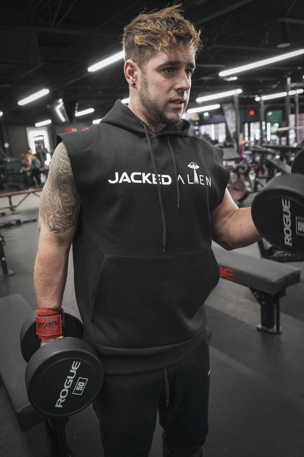 Jacked Club Black Out Sleeveless Hoodie