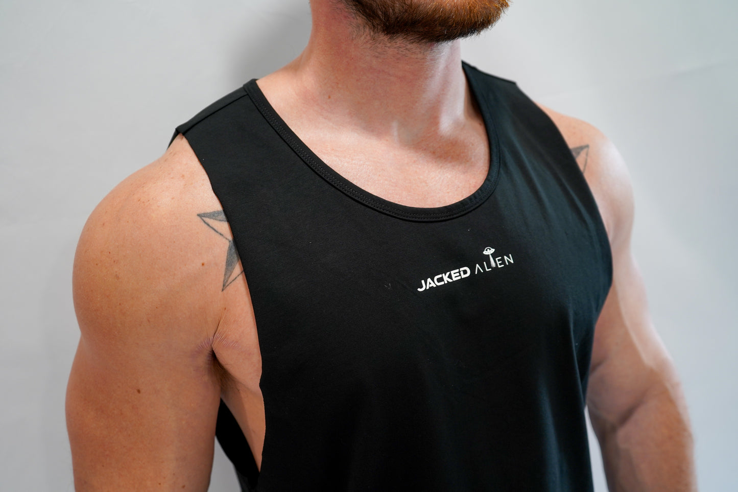 Black Alien Pump Cut Off Tank Top