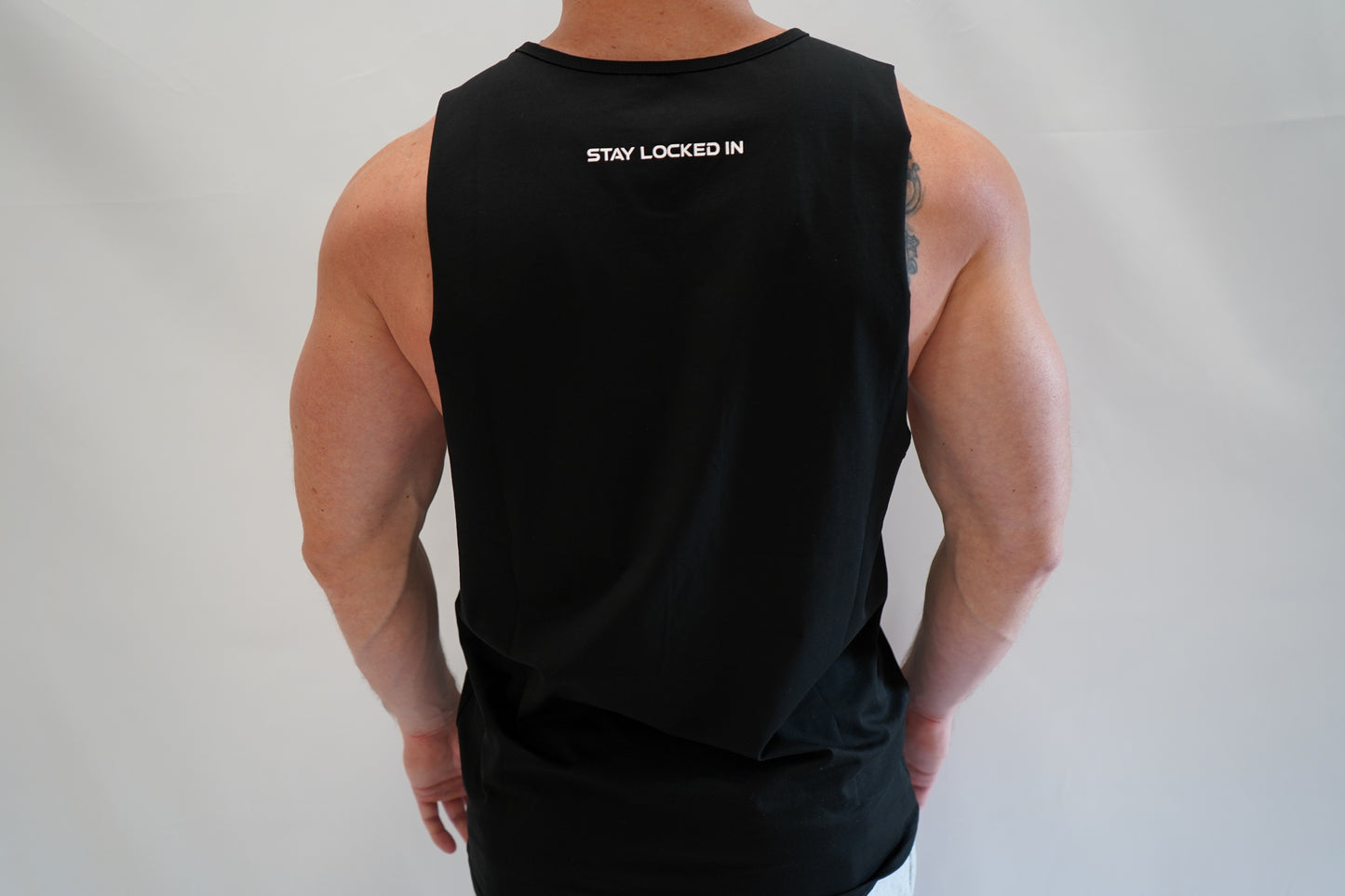 Black Alien Pump Cut Off Tank Top