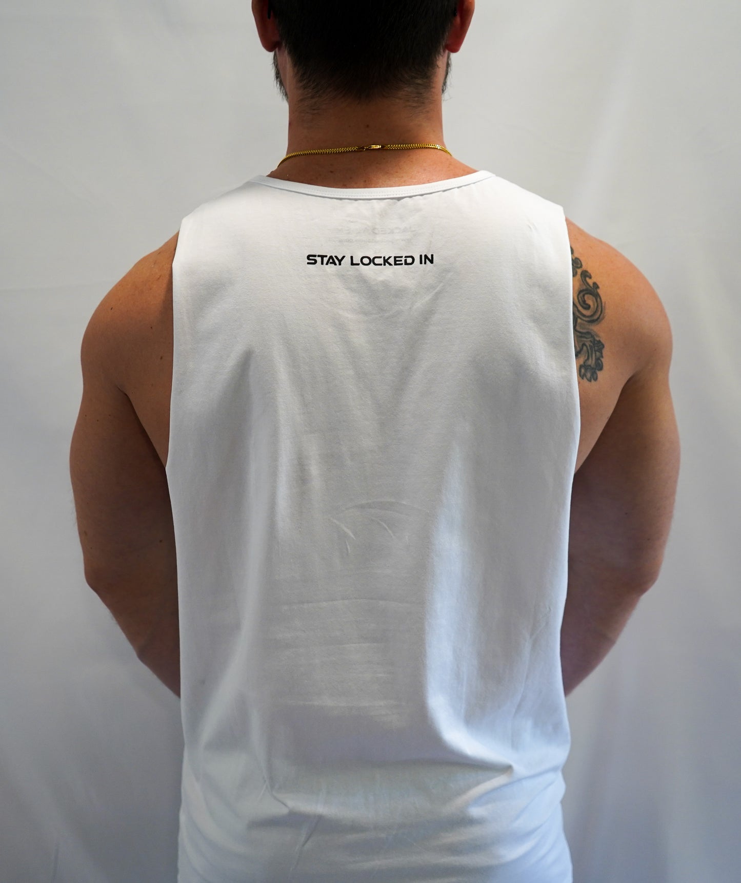 White Alien Pump Cut Off Tank Top