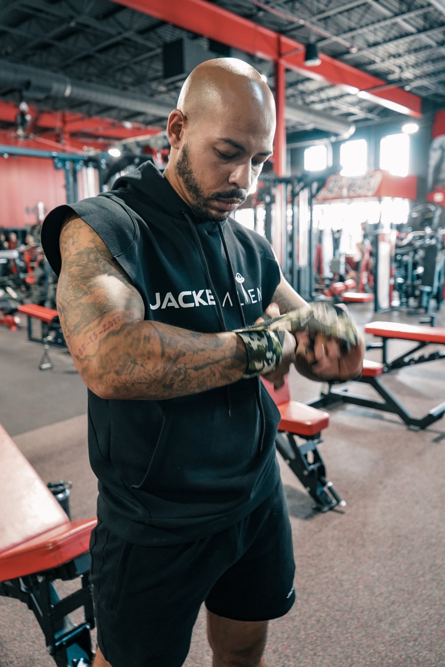 Jacked Club Black Out Sleeveless Hoodie