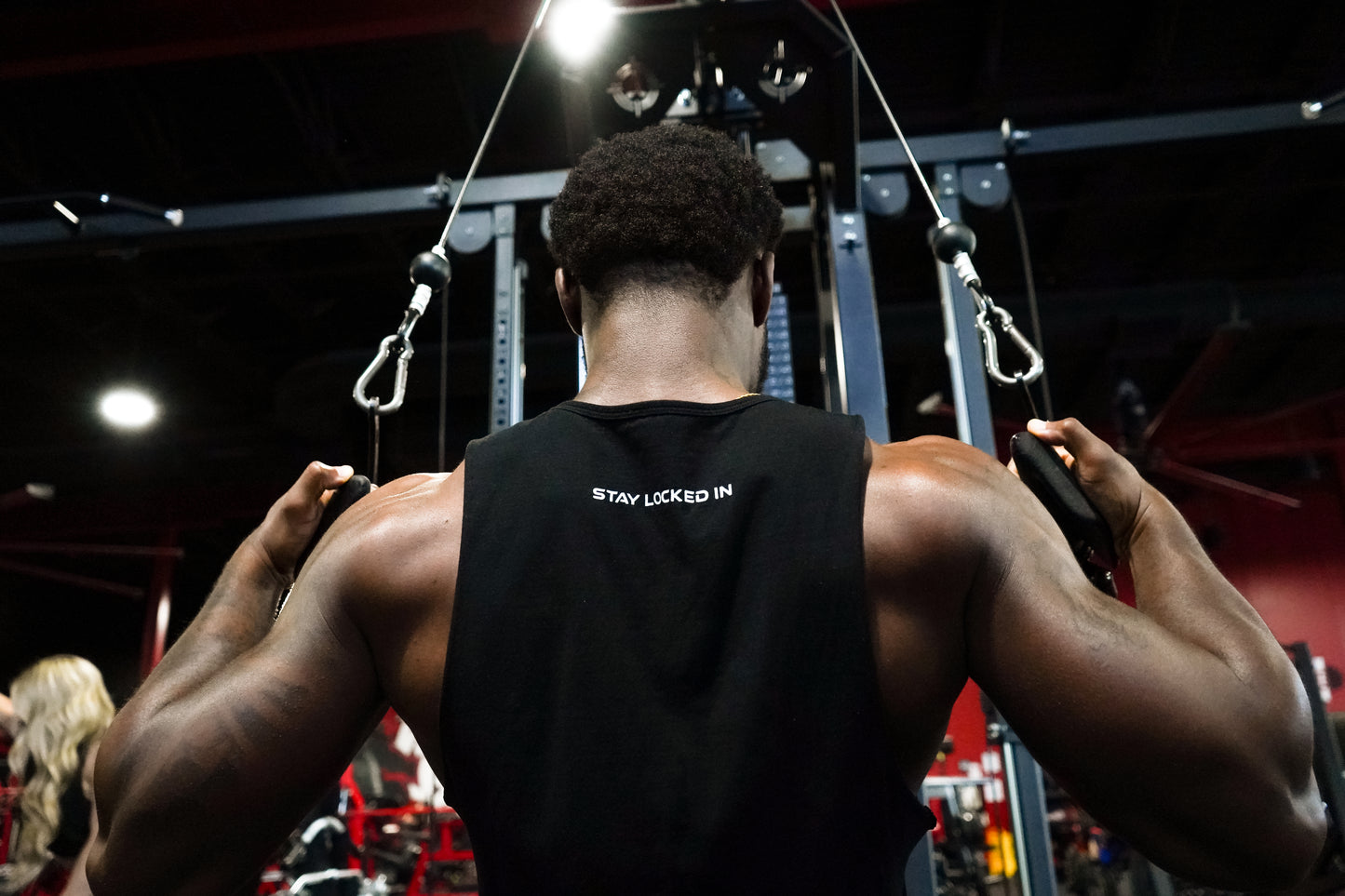 Black Alien Pump Cut Off Tank Top