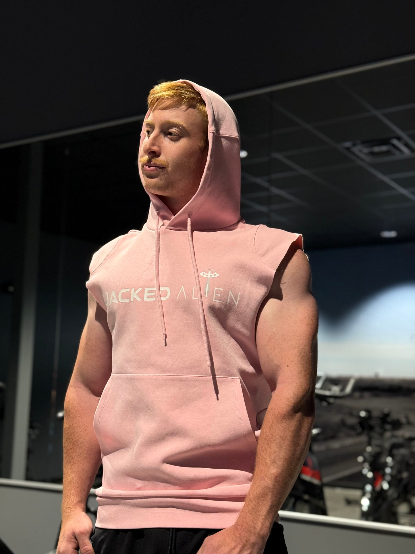 Pink JACKED Club Sleeveless Hoodie