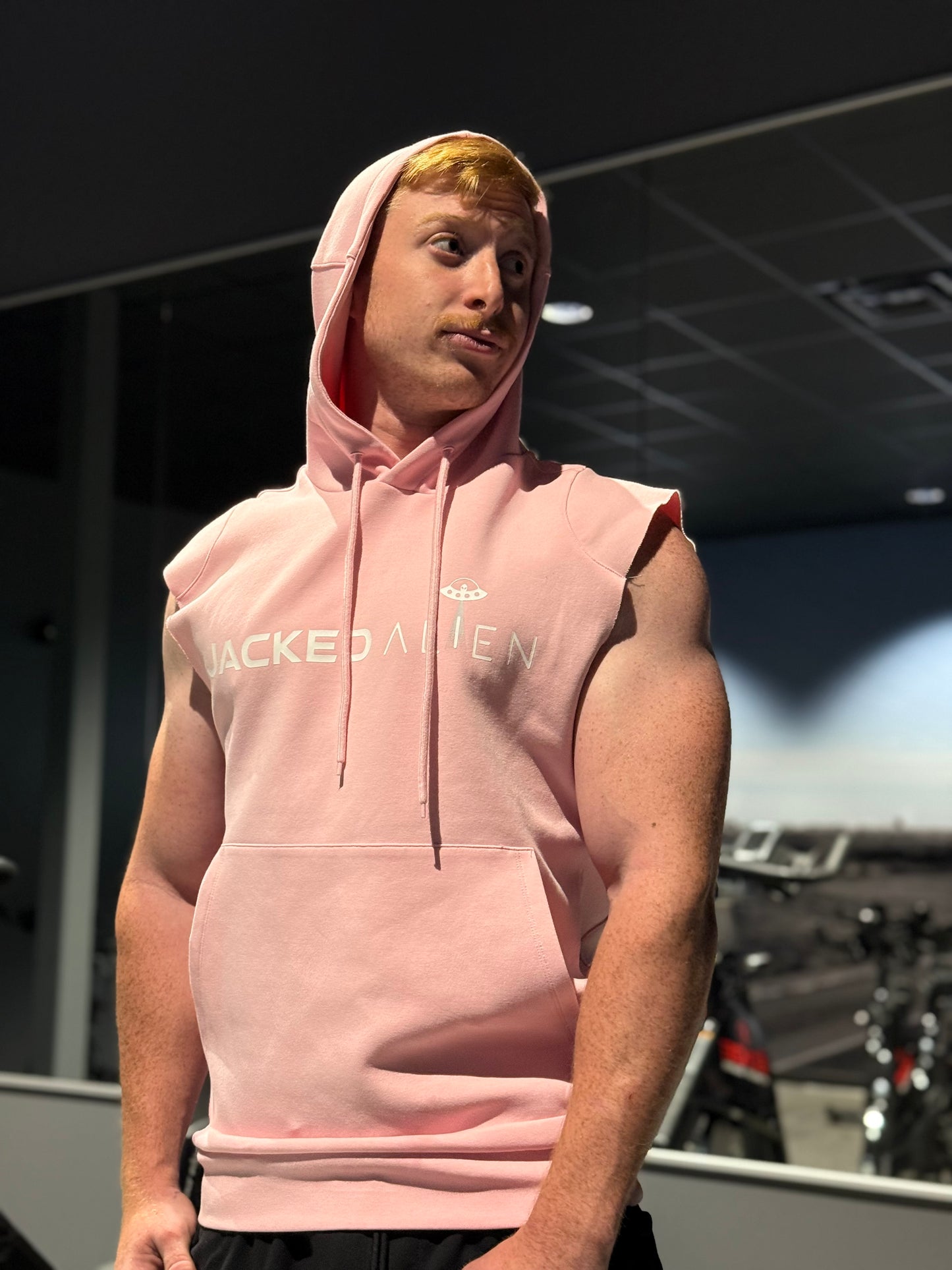 Pink JACKED Club Sleeveless Hoodie