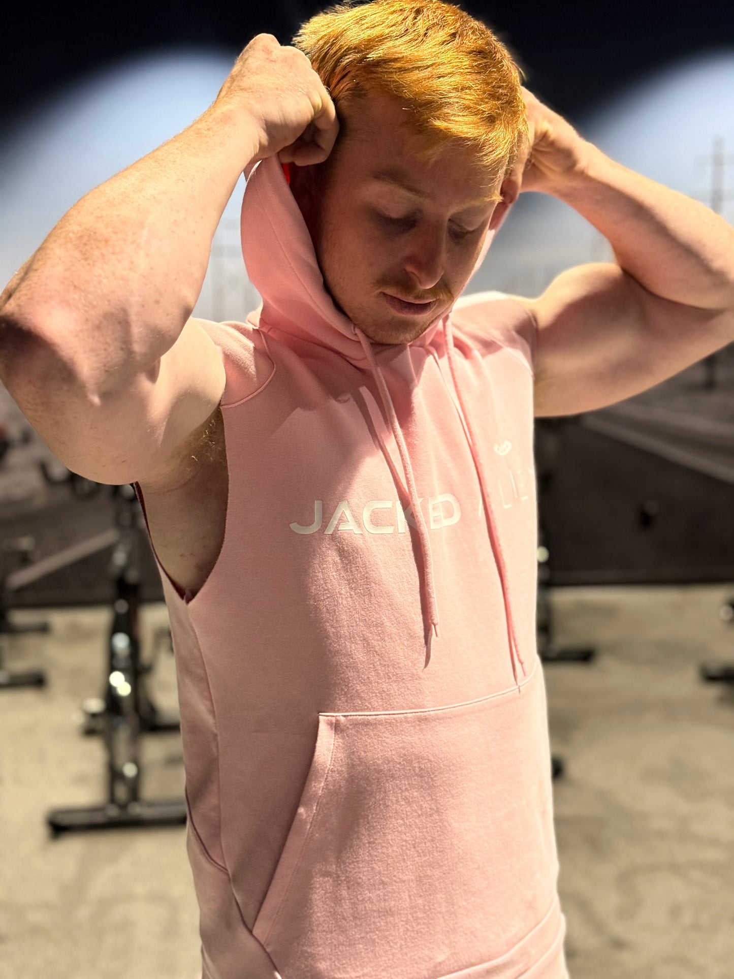 Pink JACKED Club Sleeveless Hoodie