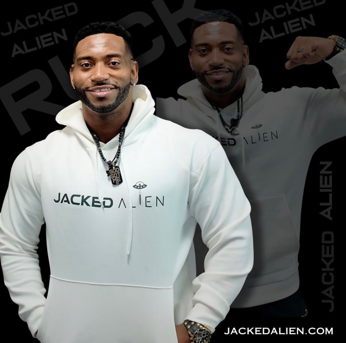 JACKED Club Cream White Hoodie