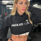 JACKED Club Cropped Hoodie - Black