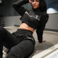 JACKED Club Cropped Hoodie - Black