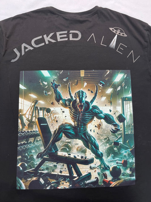 JACKED Alien Graphic T-Shirt - Black