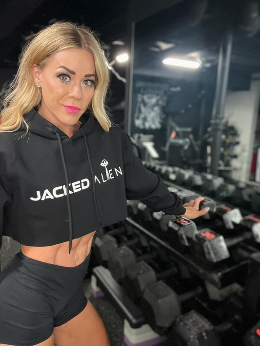 JACKED Club Cropped Hoodie - Black