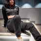 JACKED Club Cropped Hoodie - Black