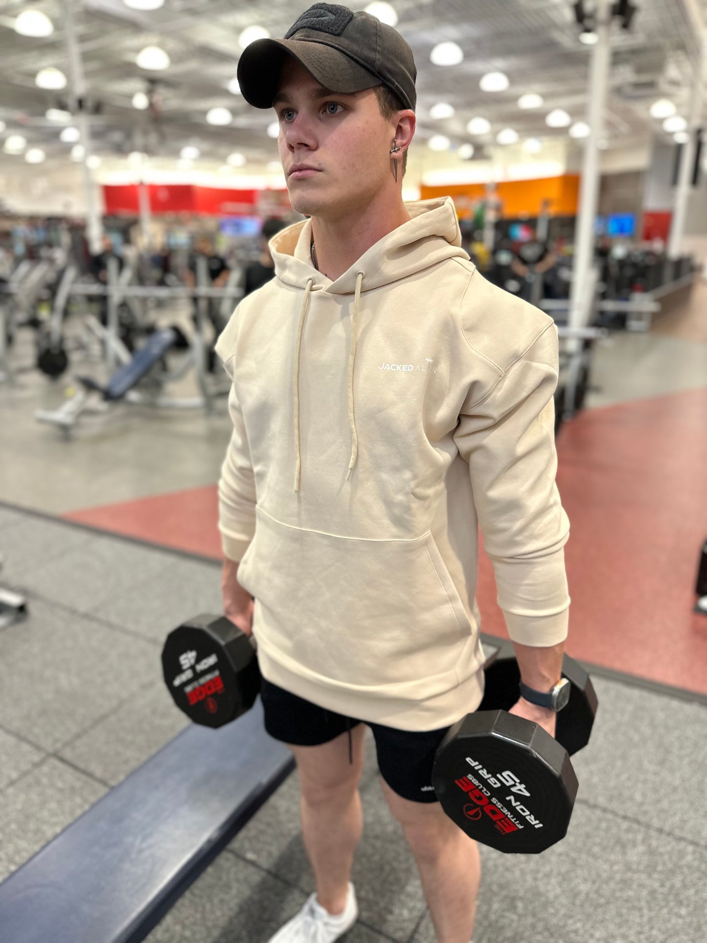 Beige Jacked Alien Hoodie