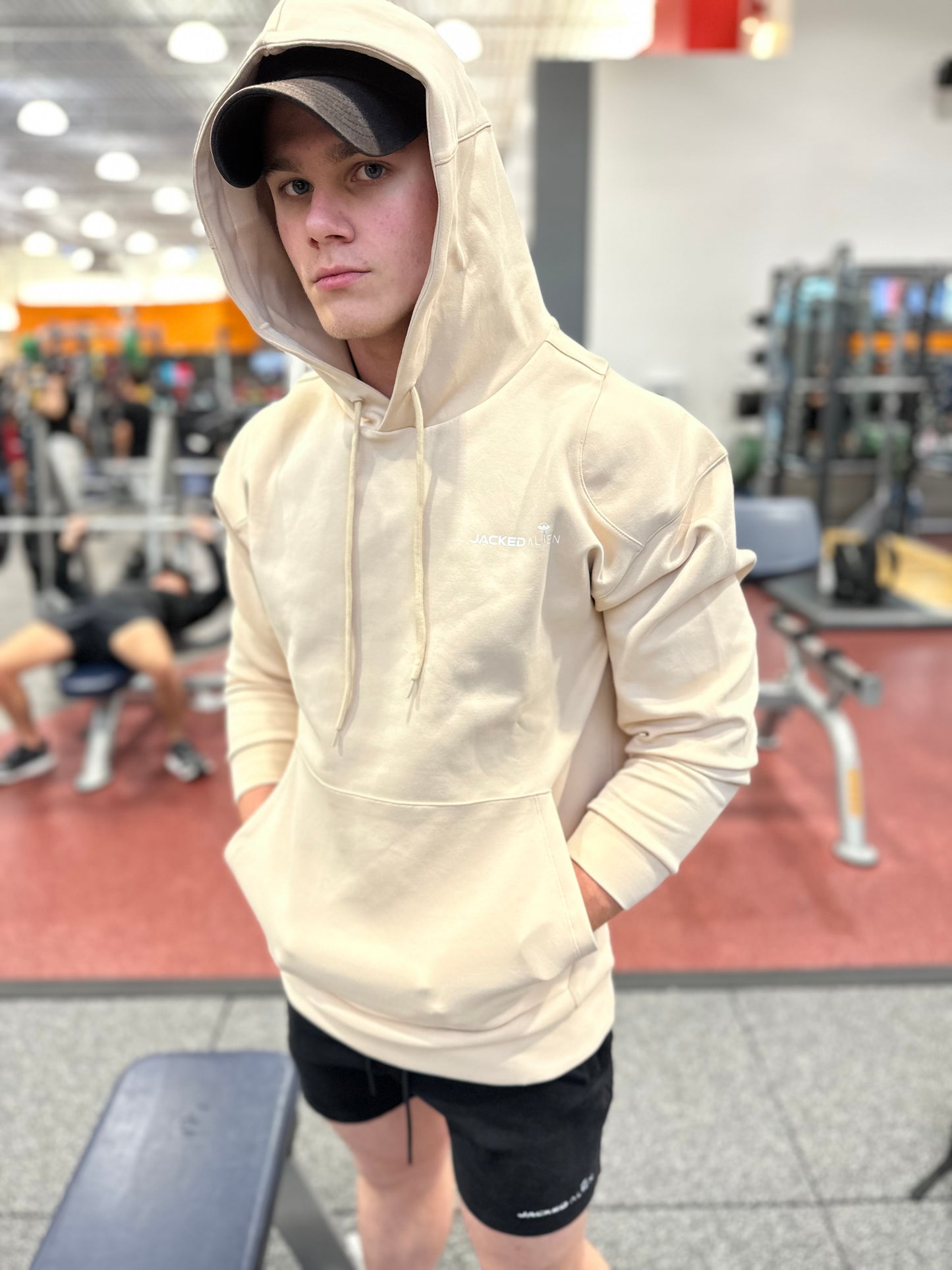 Beige Jacked Alien Hoodie