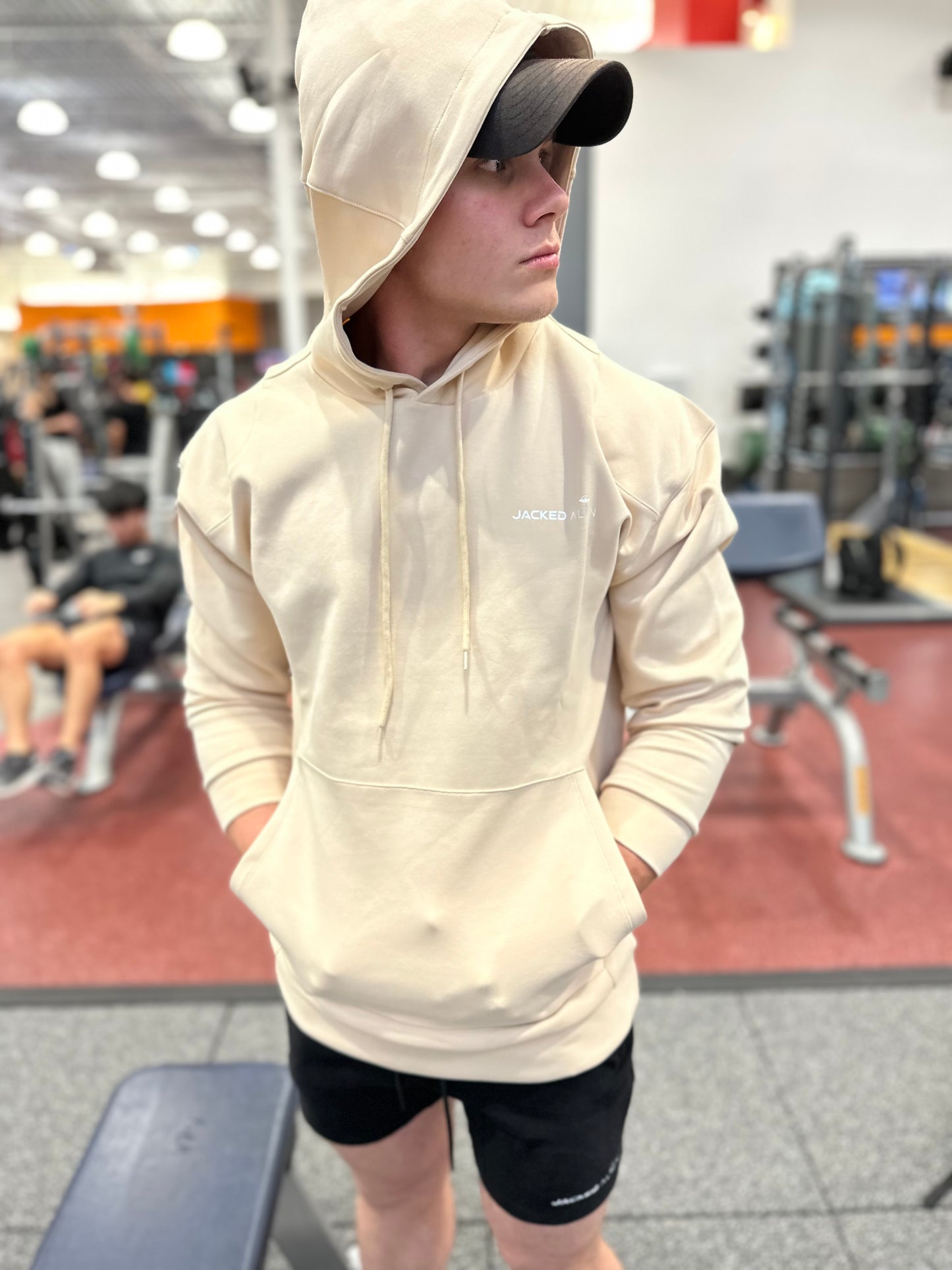 Beige Jacked Alien Hoodie