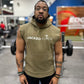 Jacked CLUB Olive Sleeveless Hoodie