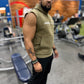 Jacked CLUB Olive Sleeveless Hoodie